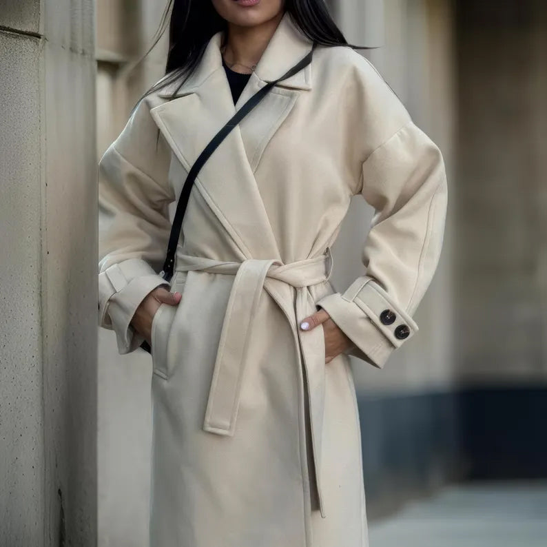 Double-Breasted Cashmere Trench Coat