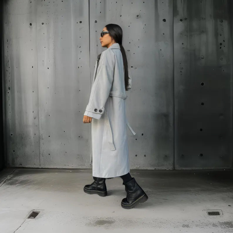 Double-Breasted Cashmere Trench Coat