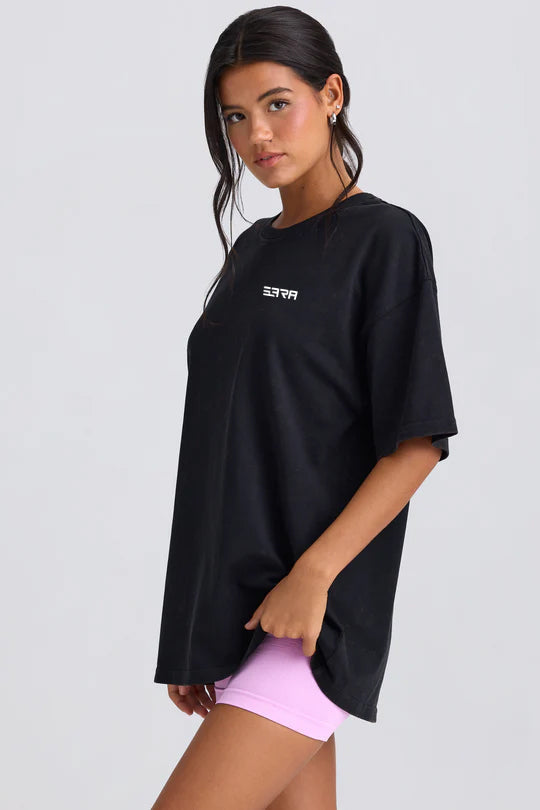 Oversized Short-Sleeve T-Shirt in Violet Pink