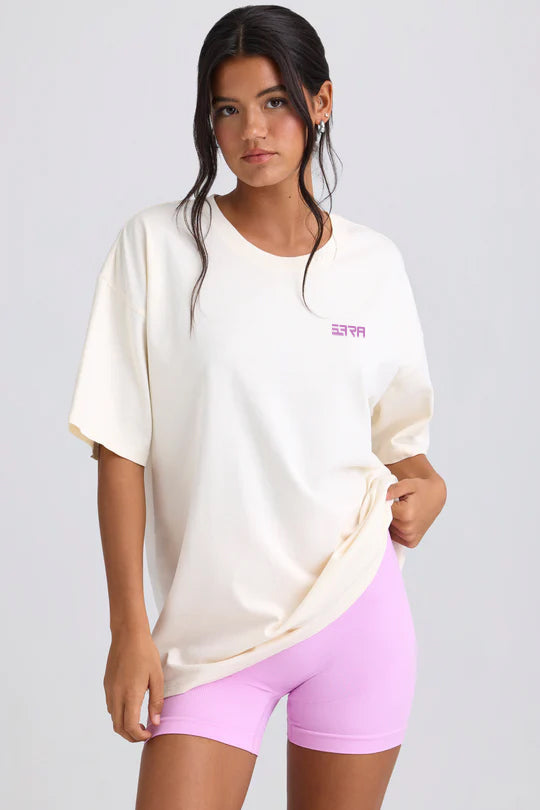 Oversized Short-Sleeve T-Shirt in Violet Pink