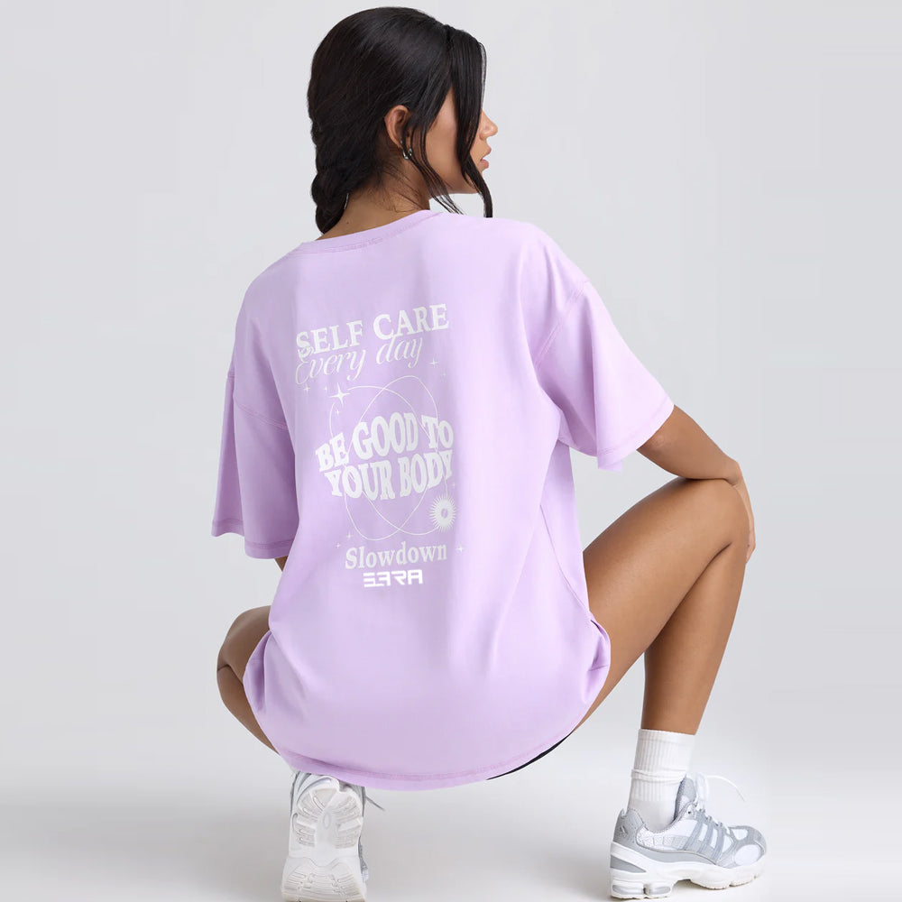 Oversized Short-Sleeve T-Shirt in Violet Pink