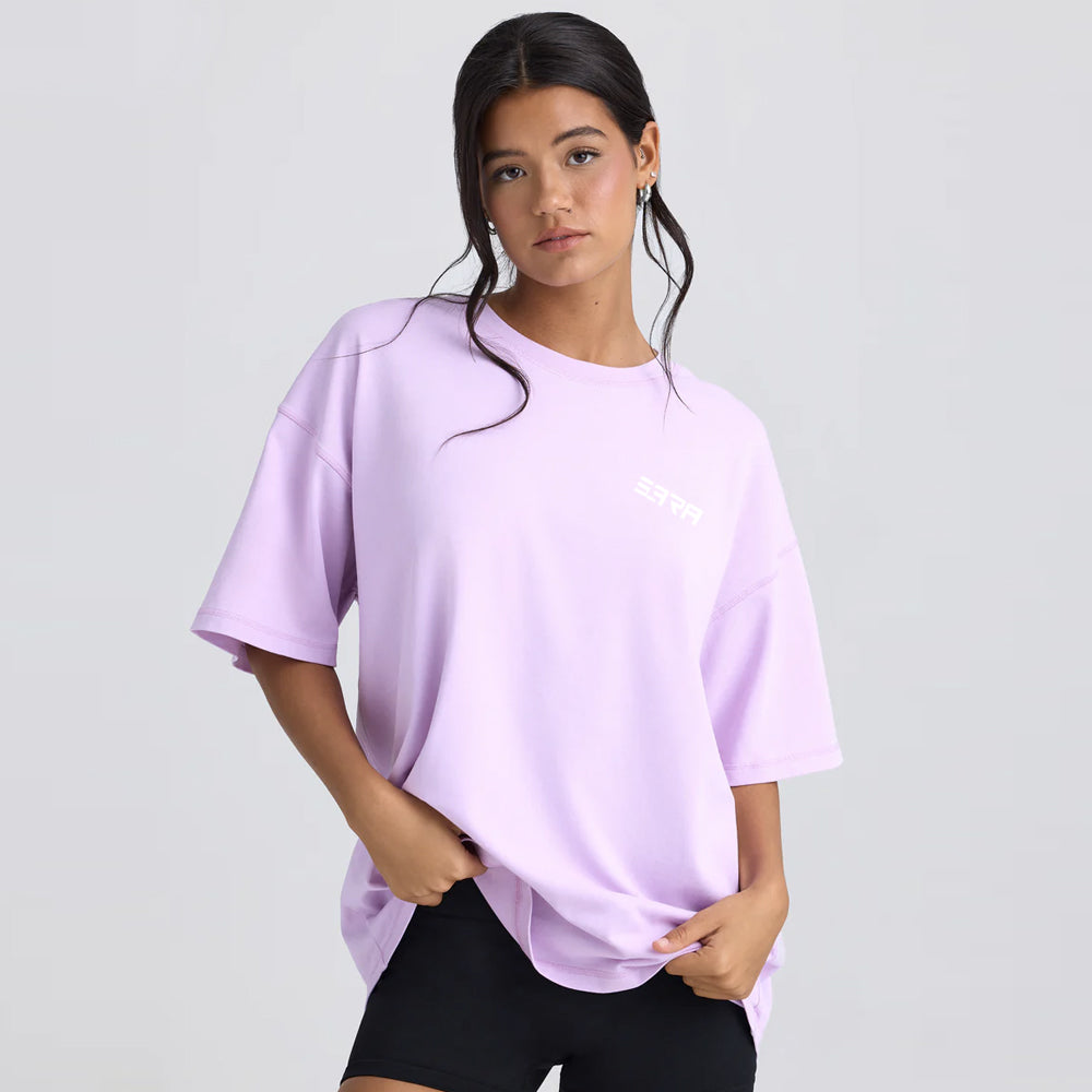 Oversized Short-Sleeve T-Shirt in Violet Pink