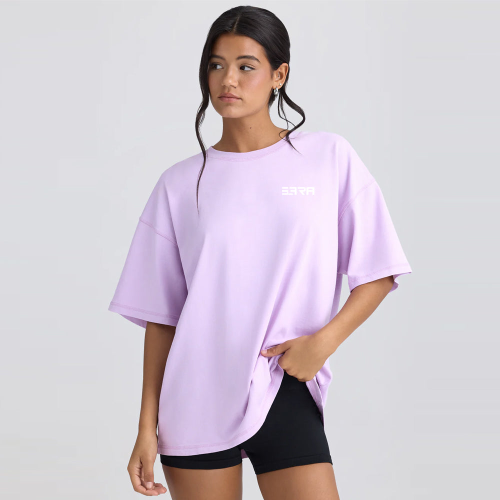 Oversized Short-Sleeve T-Shirt in Violet Pink